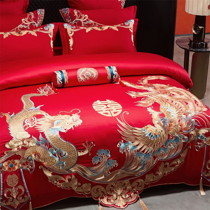 91家纺网 家纺一手货源 找家纺 （总）宏羽纺家纺 2025新款全棉100%全棉新中式婚庆多件套