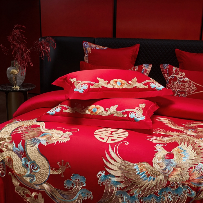 91家纺网 家纺一手货源 找家纺 （总）宏羽纺家纺 2025新款全棉100%全棉新中式婚庆多件套