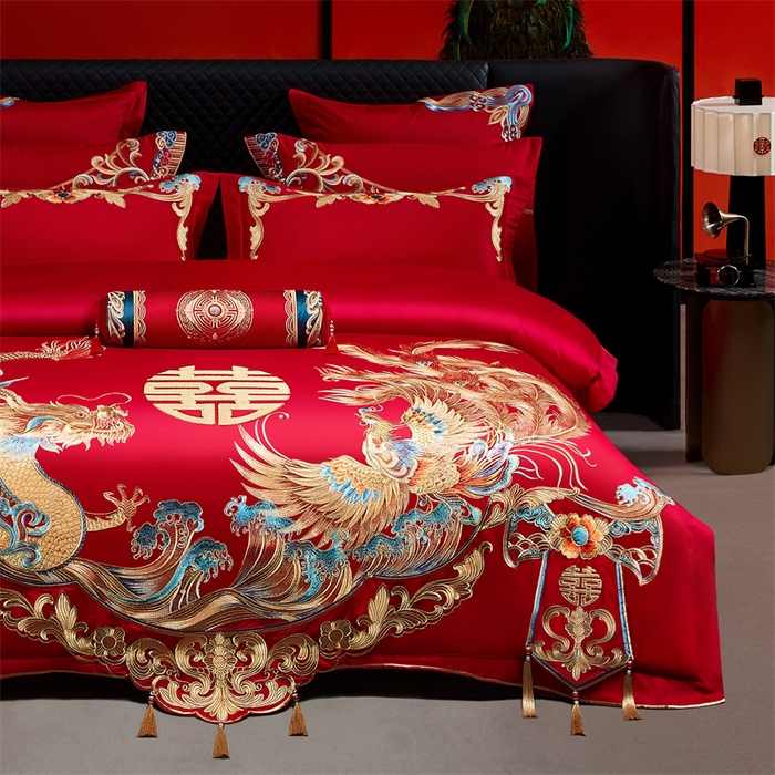 91家纺网 家纺一手货源 找家纺 （总）宏羽纺家纺 2025新款全棉100%全棉新中式婚庆多件套