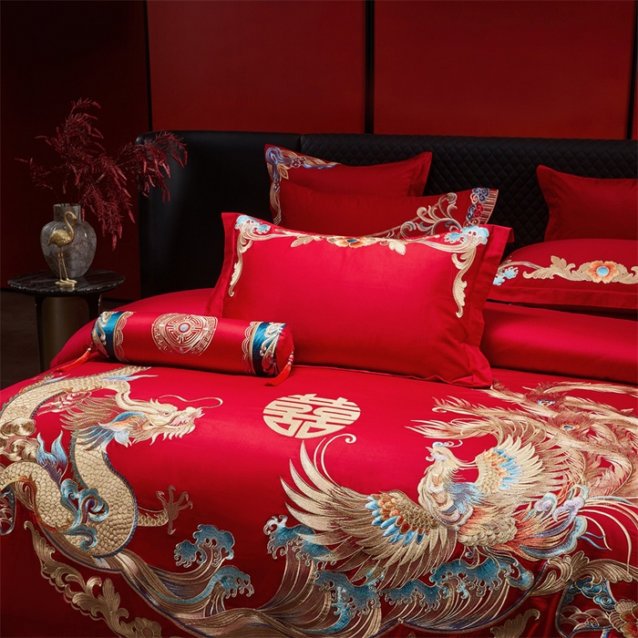 91家纺网 家纺一手货源 找家纺 （总）宏羽纺家纺 2025新款全棉100%全棉新中式婚庆多件套