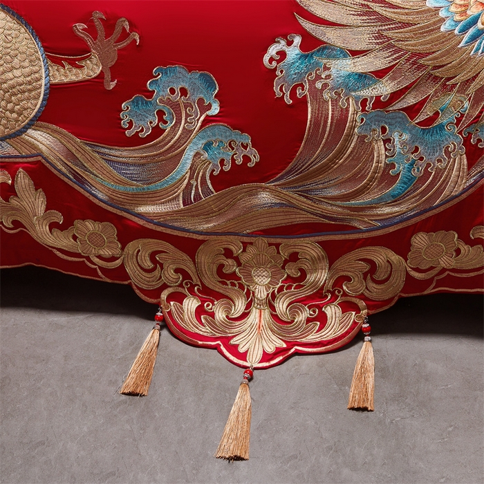 91家纺网 家纺一手货源 找家纺 （总）宏羽纺家纺 2025新款全棉100%全棉新中式婚庆多件套