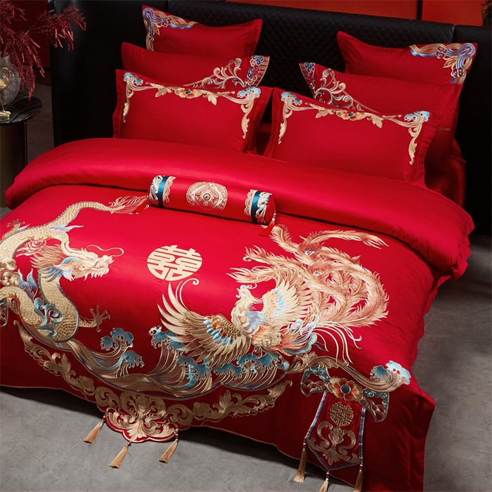 91家纺网 家纺一手货源 找家纺 （总）宏羽纺家纺 2025新款全棉100%全棉新中式婚庆多件套