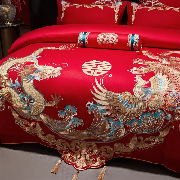 91家纺网 家纺一手货源 找家纺 （总）宏羽纺家纺 2025新款全棉100%全棉新中式婚庆多件套