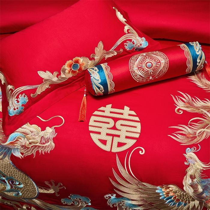 91家纺网 家纺一手货源 找家纺 （总）宏羽纺家纺 2025新款全棉100%全棉新中式婚庆多件套