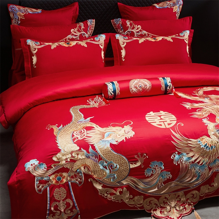 91家纺网 家纺一手货源 找家纺 （总）宏羽纺家纺 2025新款全棉100%全棉新中式婚庆多件套