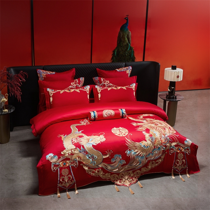 91家纺网 家纺一手货源 找家纺 （总）宏羽纺家纺 2025新款全棉100%全棉新中式婚庆多件套