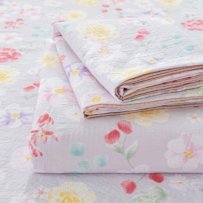 91家纺网 家纺一手货源 找家纺 （总）奇丝雅2025新款A类有氧超柔云感双层纱床单单件学生宿舍家用四季通用床单两件套三件套