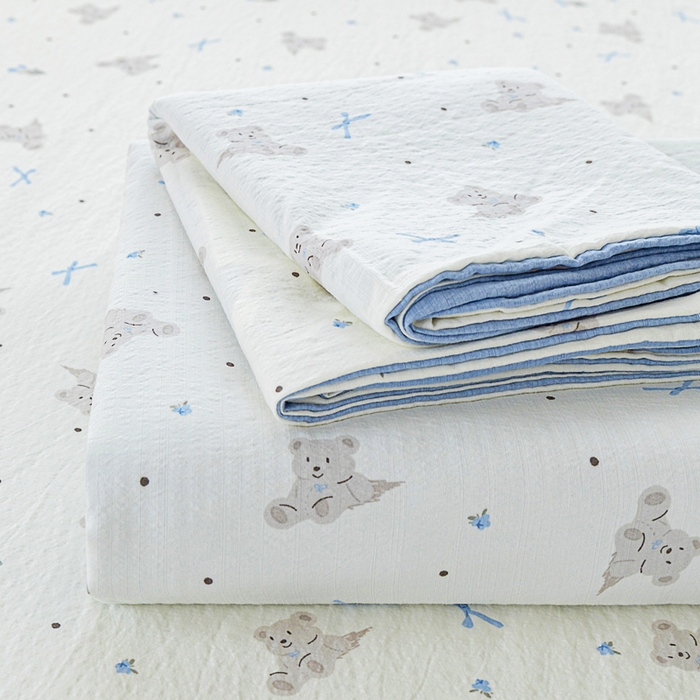 奇丝雅2025新款A类有氧超柔云感双层纱床单单件学生宿舍家用四季通用床单两件套三件套 艾尼熊