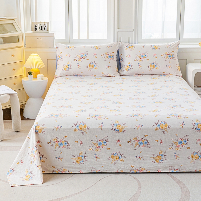 91家纺网 家纺一手货源 找家纺 奇丝雅2025新款A类有氧超柔云感双层纱床单单件学生宿舍家用四季通用床单两件套三件套半岛慕尚