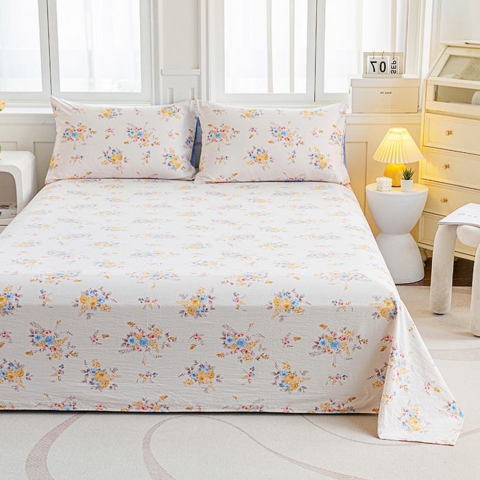 91家纺网 家纺一手货源 找家纺 奇丝雅2025新款A类有氧超柔云感双层纱床单单件学生宿舍家用四季通用床单两件套三件套半岛慕尚