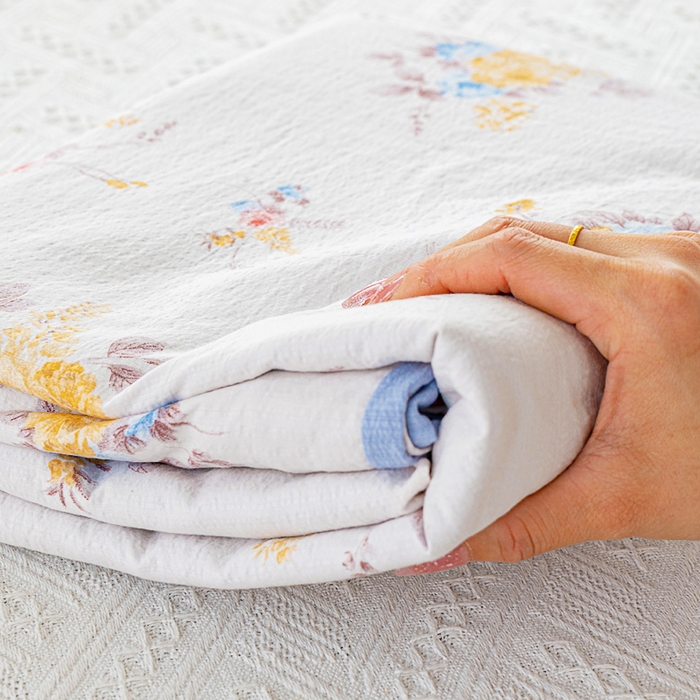 91家纺网 家纺一手货源 找家纺 奇丝雅2025新款A类有氧超柔云感双层纱床单单件学生宿舍家用四季通用床单两件套三件套半岛慕尚