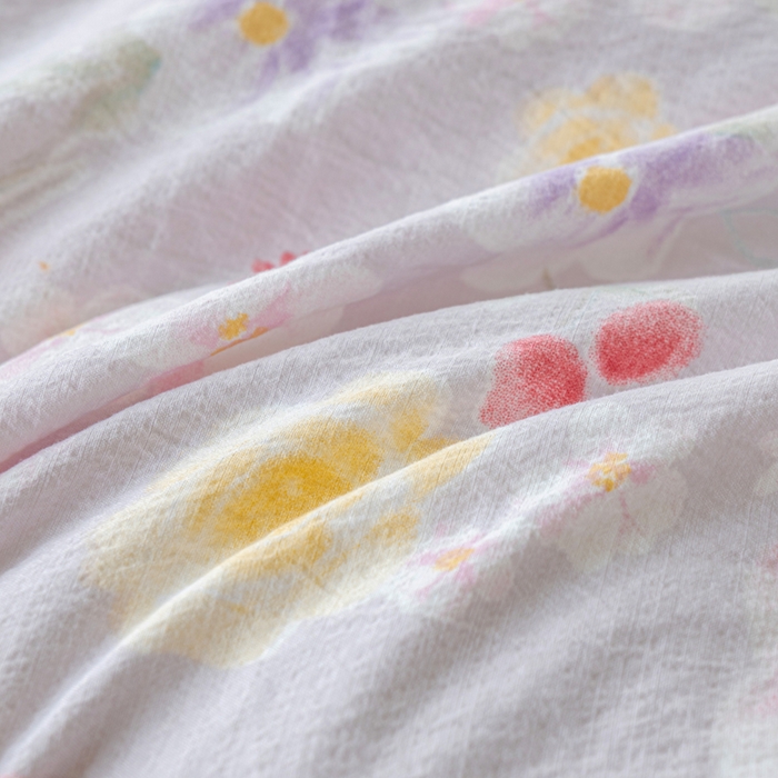 91家纺网 家纺一手货源 找家纺 奇丝雅2025新款A类有氧超柔云感双层纱床单单件学生宿舍家用四季通用床单两件套三件套 朵朵田园