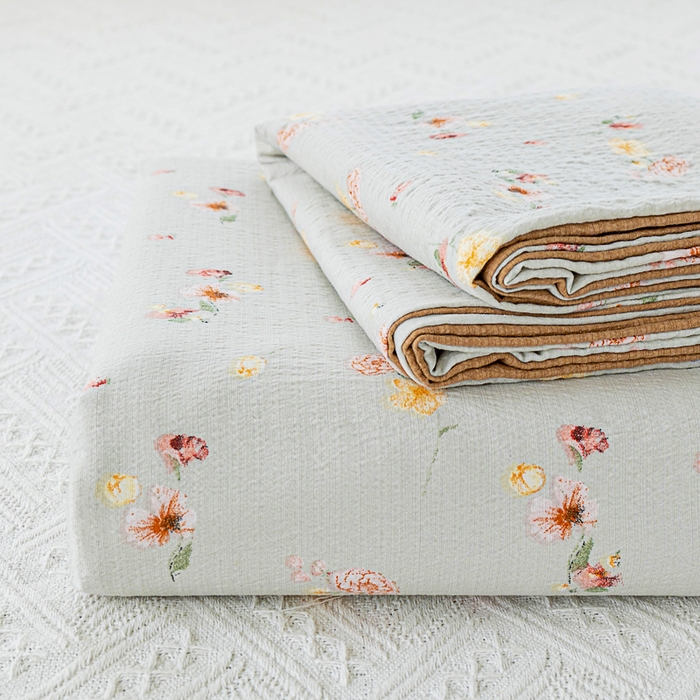 91家纺网 家纺一手货源 找家纺 奇丝雅2025新款A类有氧超柔云感双层纱床单单件学生宿舍家用四季通用床单两件套三件套 轻颂