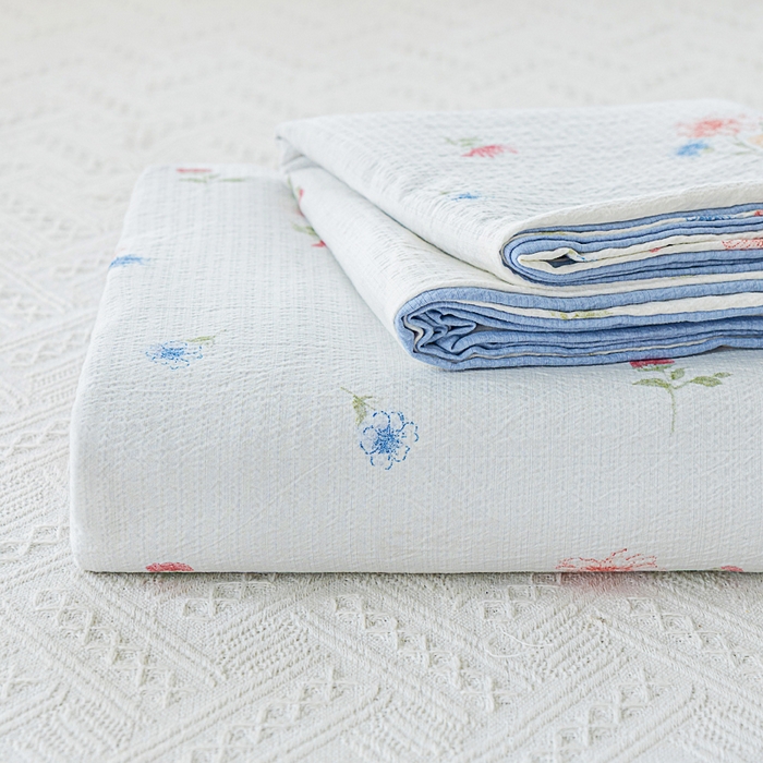 91家纺网 家纺一手货源 找家纺 奇丝雅2025新款A类有氧超柔云感双层纱床单单件学生宿舍家用四季通用床单两件套三件套 确幸樱兰