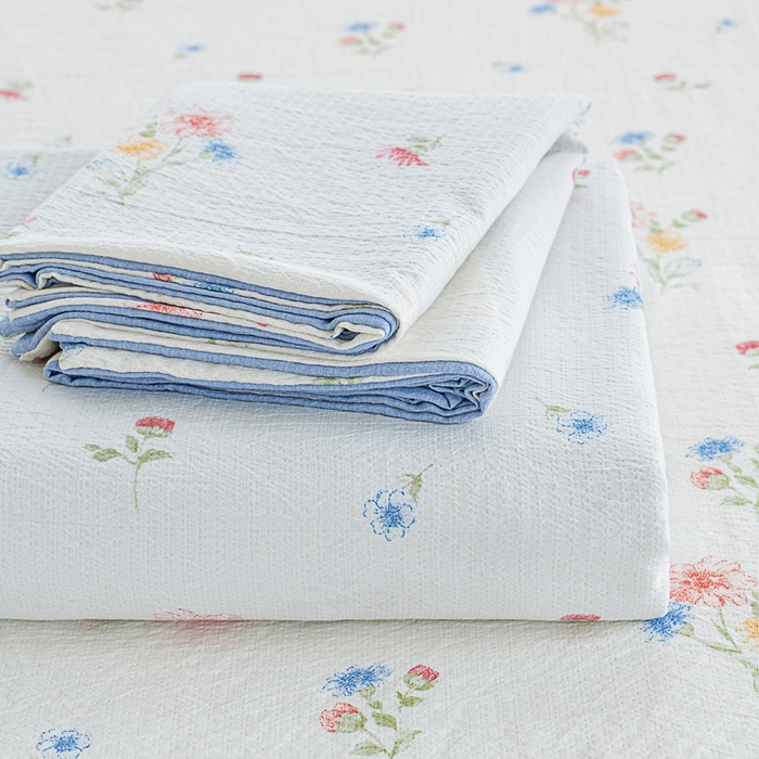 91家纺网 家纺一手货源 找家纺 奇丝雅2025新款A类有氧超柔云感双层纱床单单件学生宿舍家用四季通用床单两件套三件套 确幸樱兰