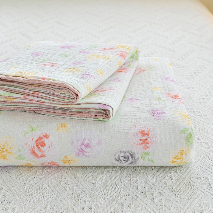 91家纺网 家纺一手货源 找家纺 奇丝雅2025新款A类有氧超柔云感双层纱床单单件学生宿舍家用四季通用床单两件套三件套 相遇