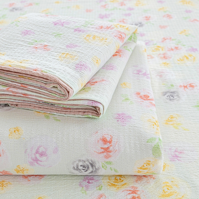 91家纺网 家纺一手货源 找家纺 奇丝雅2025新款A类有氧超柔云感双层纱床单单件学生宿舍家用四季通用床单两件套三件套 相遇