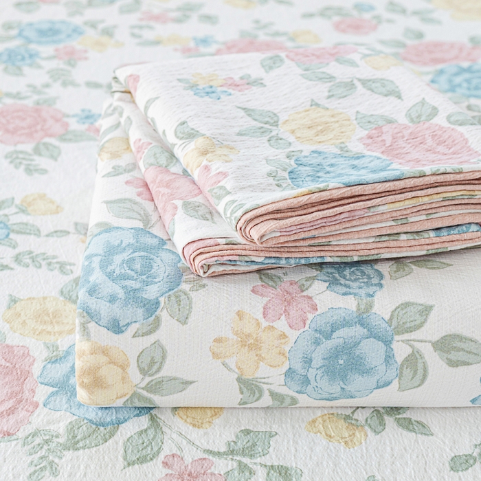 91家纺网 家纺一手货源 找家纺 奇丝雅2025新款A类有氧超柔云感双层纱床单单件学生宿舍家用四季通用床单两件套三件套 玉芷