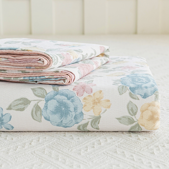 91家纺网 家纺一手货源 找家纺 奇丝雅2025新款A类有氧超柔云感双层纱床单单件学生宿舍家用四季通用床单两件套三件套 玉芷