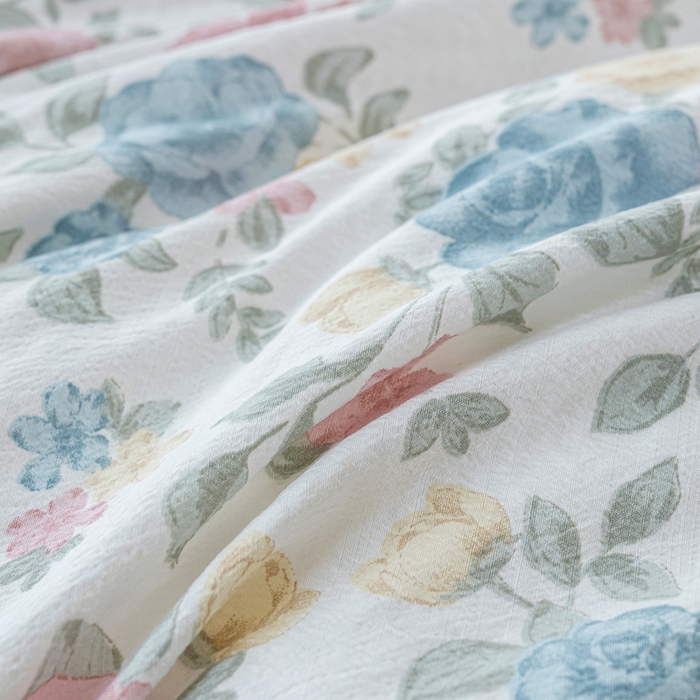 91家纺网 家纺一手货源 找家纺 奇丝雅2025新款A类有氧超柔云感双层纱床单单件学生宿舍家用四季通用床单两件套三件套 玉芷