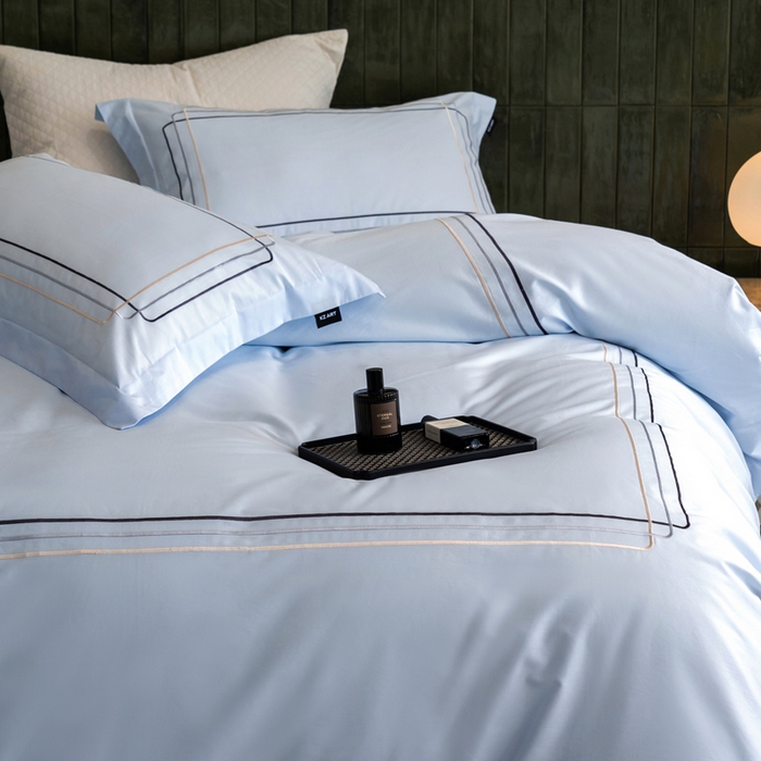 卡姿家纺 2025秋冬60支长绒棉意式轻奢刺绣四件套-菲克 菲克蓝