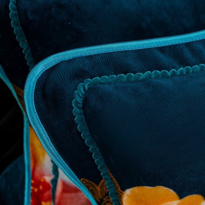 91家纺网 家纺一手货源 找家纺 千嘻汇 2025新款7斤牛奶绒金貂法莱绒床裙款保暖绒四件套 浮梦繁花