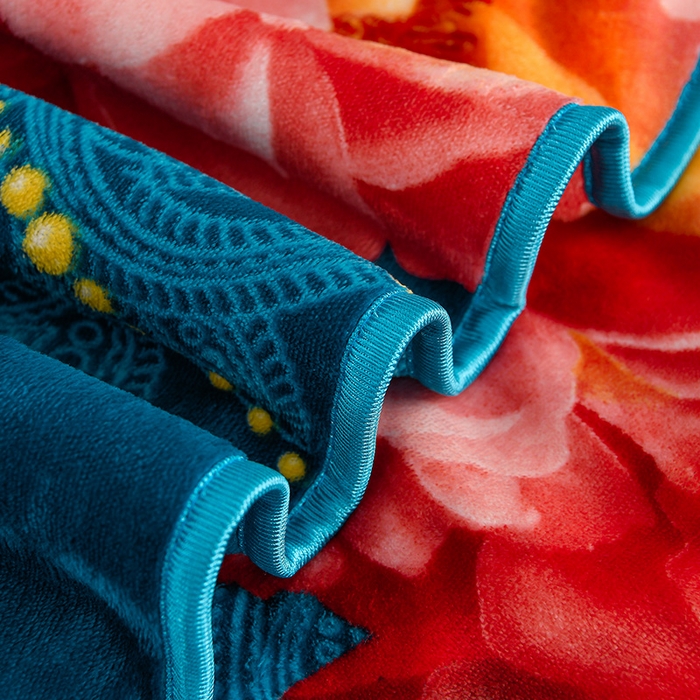 91家纺网 家纺一手货源 找家纺 千嘻汇 2025新款7斤牛奶绒金貂法莱绒床裙款保暖绒四件套 浮梦繁花