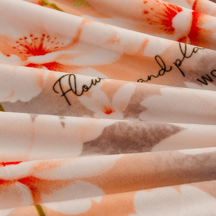 91家纺网 家纺一手货源 找家纺 千嘻汇 2025新款7斤牛奶绒金貂法莱绒床裙款保暖绒四件套 漫步花香