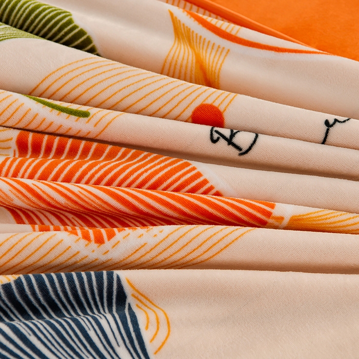 91家纺网 家纺一手货源 找家纺 千嘻汇 2025新款7斤牛奶绒金貂法莱绒床裙款保暖绒四件套 银杏花开