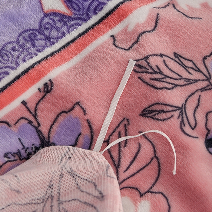 91家纺网 家纺一手货源 找家纺 千嘻汇 2025新款7斤牛奶绒金貂法莱绒床裙款保暖绒四件套 花语