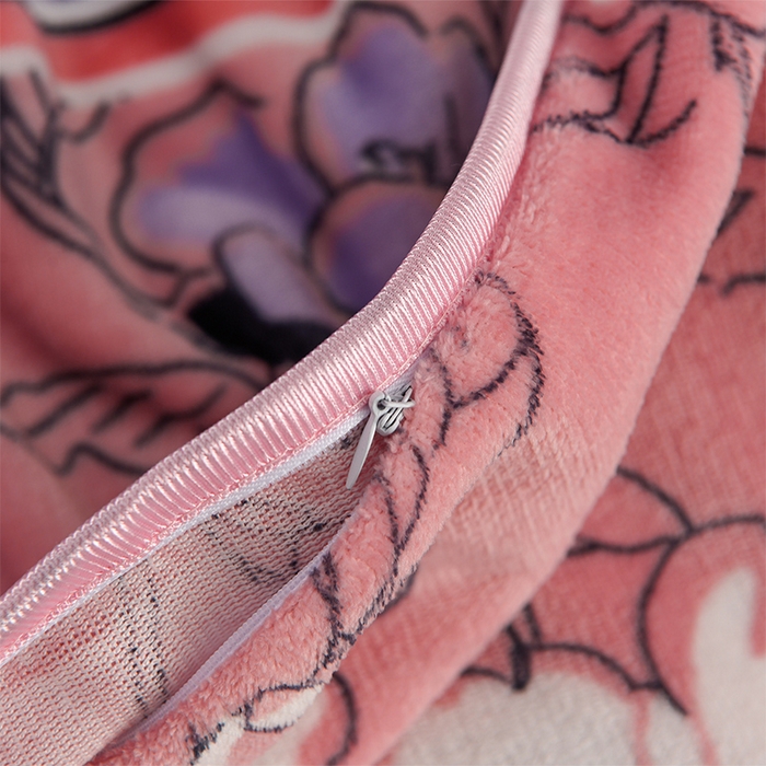 91家纺网 家纺一手货源 找家纺 千嘻汇 2025新款7斤牛奶绒金貂法莱绒床裙款保暖绒四件套 花语