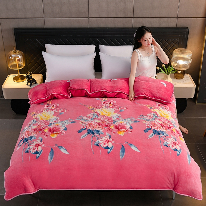 91家纺网 家纺一手货源 找家纺 （总）千嘻汇家纺 2025新款牛奶绒金貂法莱绒单被套