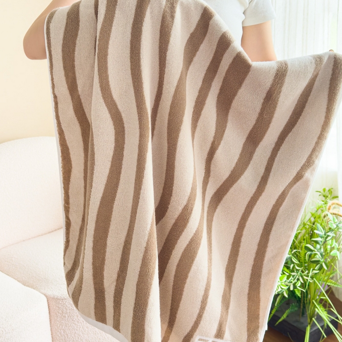 91家纺网 家纺一手货源 找家纺 悦然毛巾被 2025新款全棉毛圈浴巾盖毯 杉树咖70*140