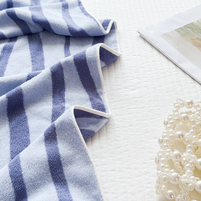 91家纺网 家纺一手货源 找家纺 悦然毛巾被 2025新款全棉毛圈浴巾盖毯 杉树蓝70*140