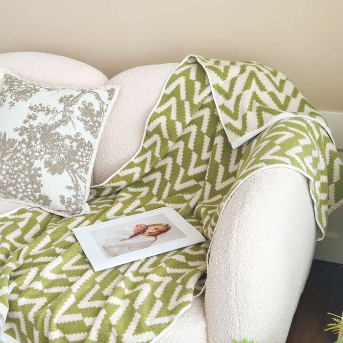 91家纺网 家纺一手货源 找家纺 悦然毛巾被 2025新款全棉毛圈浴巾盖毯 V叶绿70*140