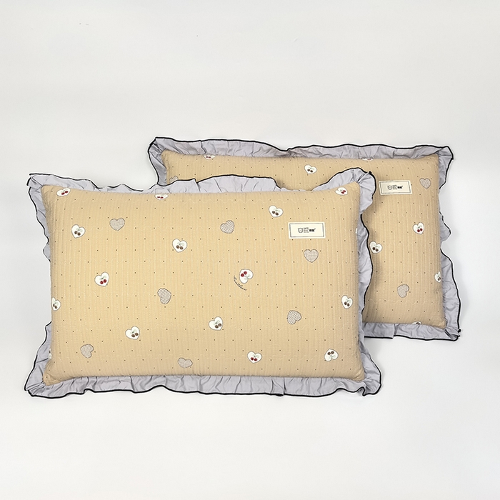 91家纺网 家纺一手货源 找家纺 （总）呦呦南宋 2025新款26度c绗缝款多层结构枕头套超声波夹棉48*74cm一对装单品绣线花边拉链款枕套