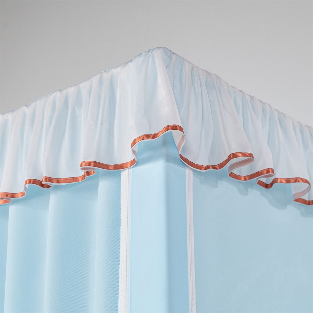 91家纺网 家纺一手货源 找家纺 新太阳蚊帐 2025新款褶皱花边款蚊帐 褶皱花边款-蓝