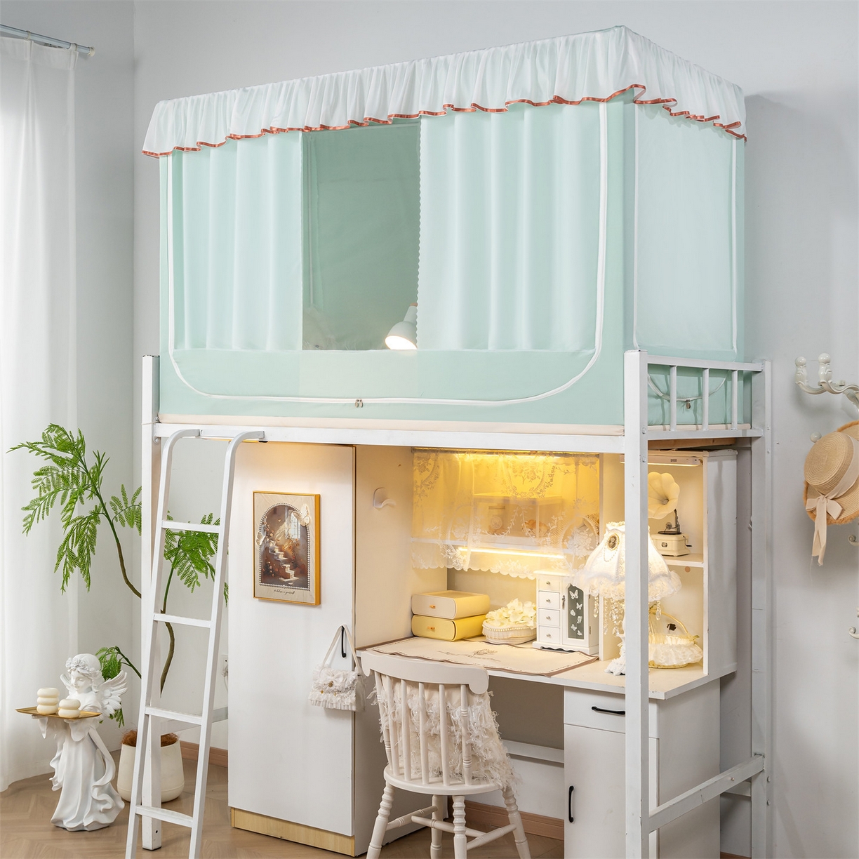 91家纺网 家纺一手货源 找家纺 新太阳蚊帐 2025新款褶皱花边款蚊帐 褶皱花边款-绿