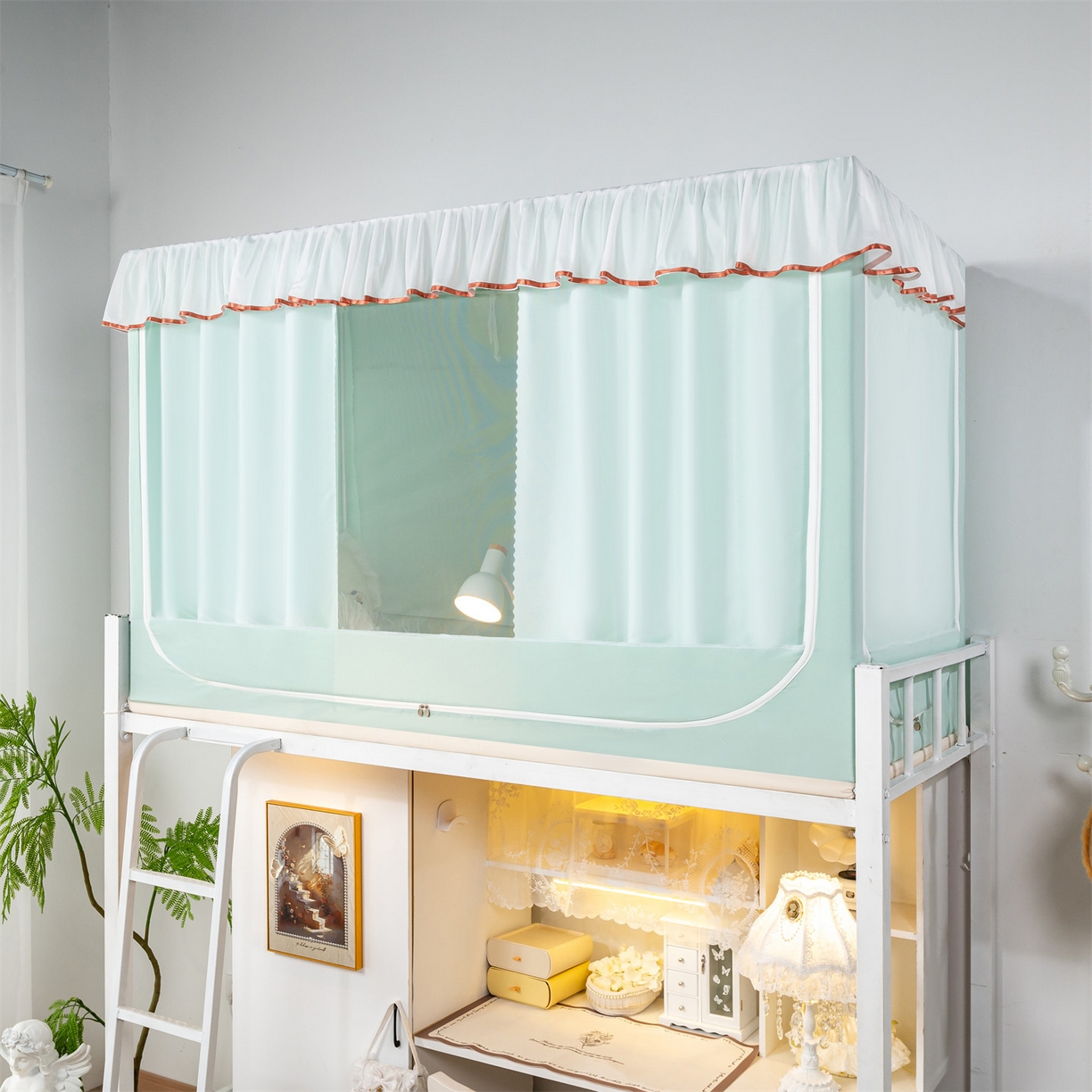 91家纺网 家纺一手货源 找家纺 新太阳蚊帐 2025新款褶皱花边款蚊帐 褶皱花边款-绿