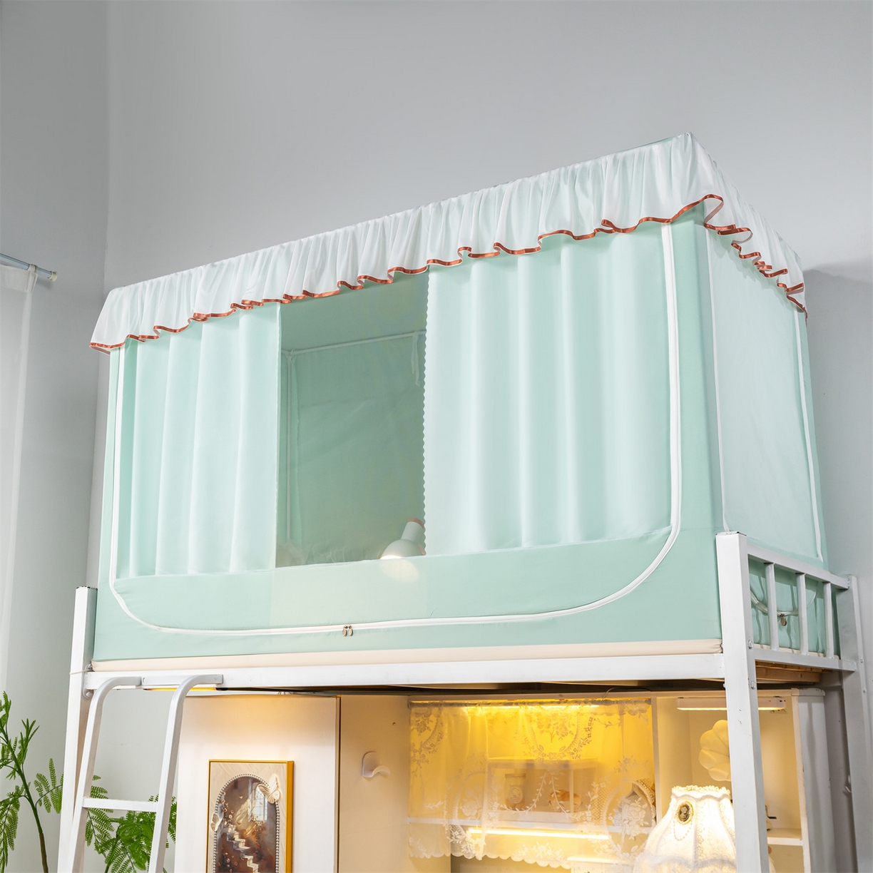 91家纺网 家纺一手货源 找家纺 新太阳蚊帐 2025新款褶皱花边款蚊帐 褶皱花边款-绿