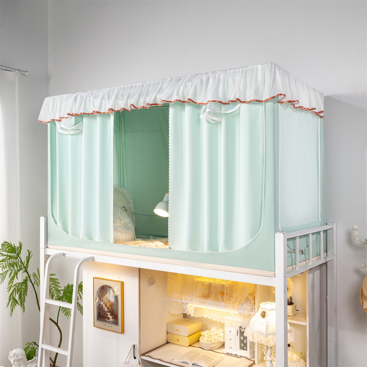 91家纺网 家纺一手货源 找家纺 新太阳蚊帐 2025新款褶皱花边款蚊帐 褶皱花边款-绿