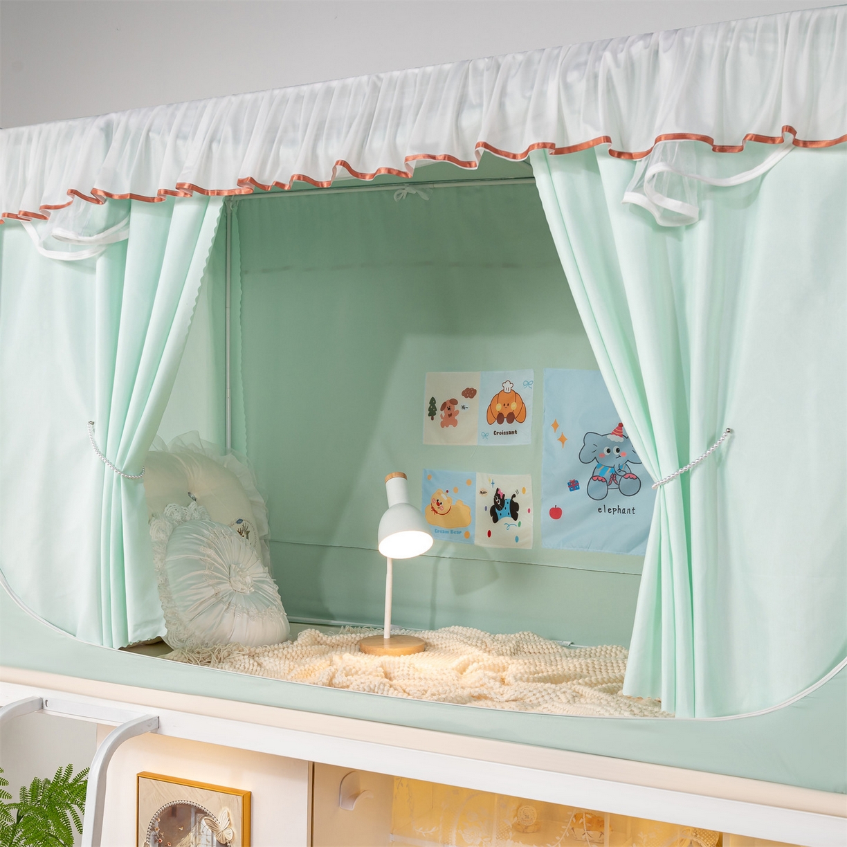 91家纺网 家纺一手货源 找家纺 新太阳蚊帐 2025新款褶皱花边款蚊帐 褶皱花边款-绿