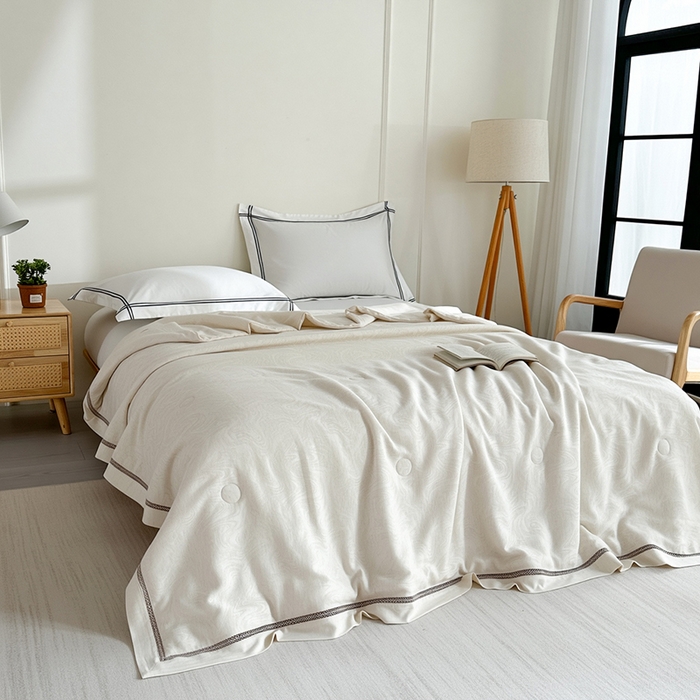 91家纺网 家纺一手货源 找家纺 （总）欧夏家纺 2025新款天丝棉麻镂空四季被夏被春秋被冬被