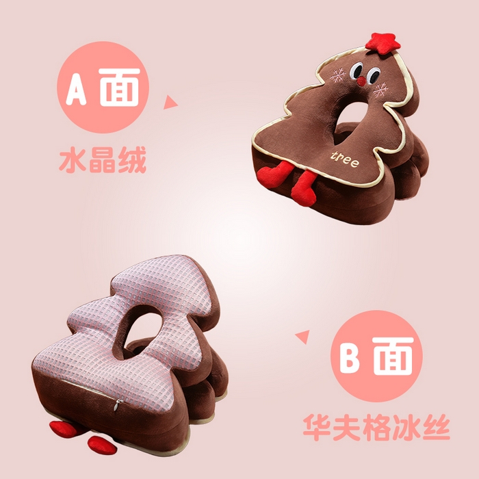 91家纺网 家纺一手货源 找家纺 （总）仟亿莱2025新款ins圣诞树华夫格两用趴睡枕