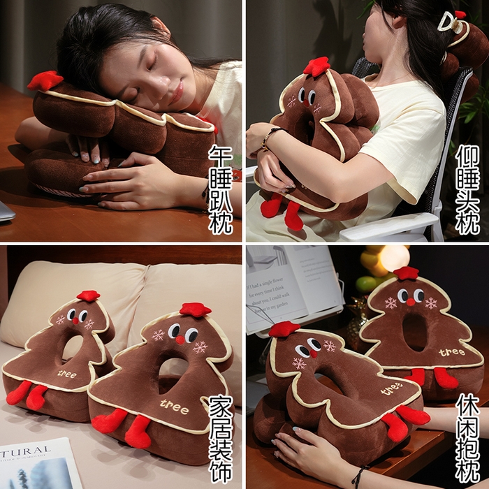 91家纺网 家纺一手货源 找家纺 （总）仟亿莱2025新款ins圣诞树华夫格两用趴睡枕