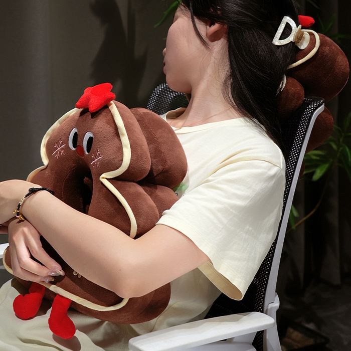 91家纺网 家纺一手货源 找家纺 （总）仟亿莱2025新款ins圣诞树华夫格两用趴睡枕