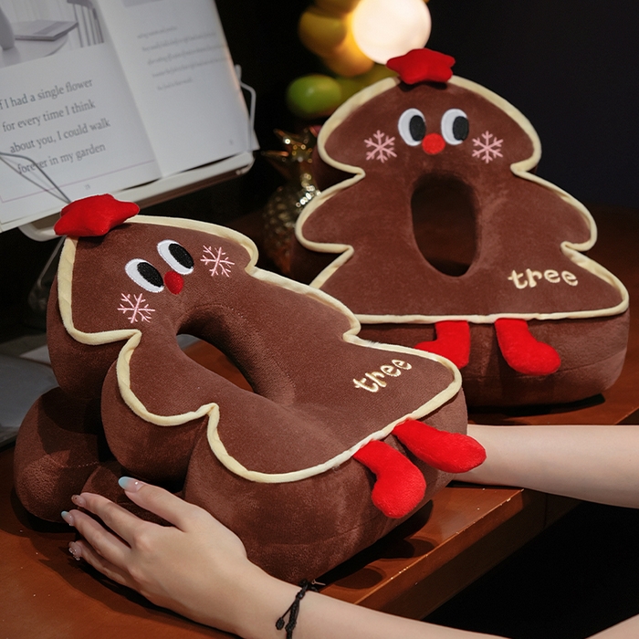 91家纺网 家纺一手货源 找家纺 （总）仟亿莱2025新款ins圣诞树华夫格两用趴睡枕