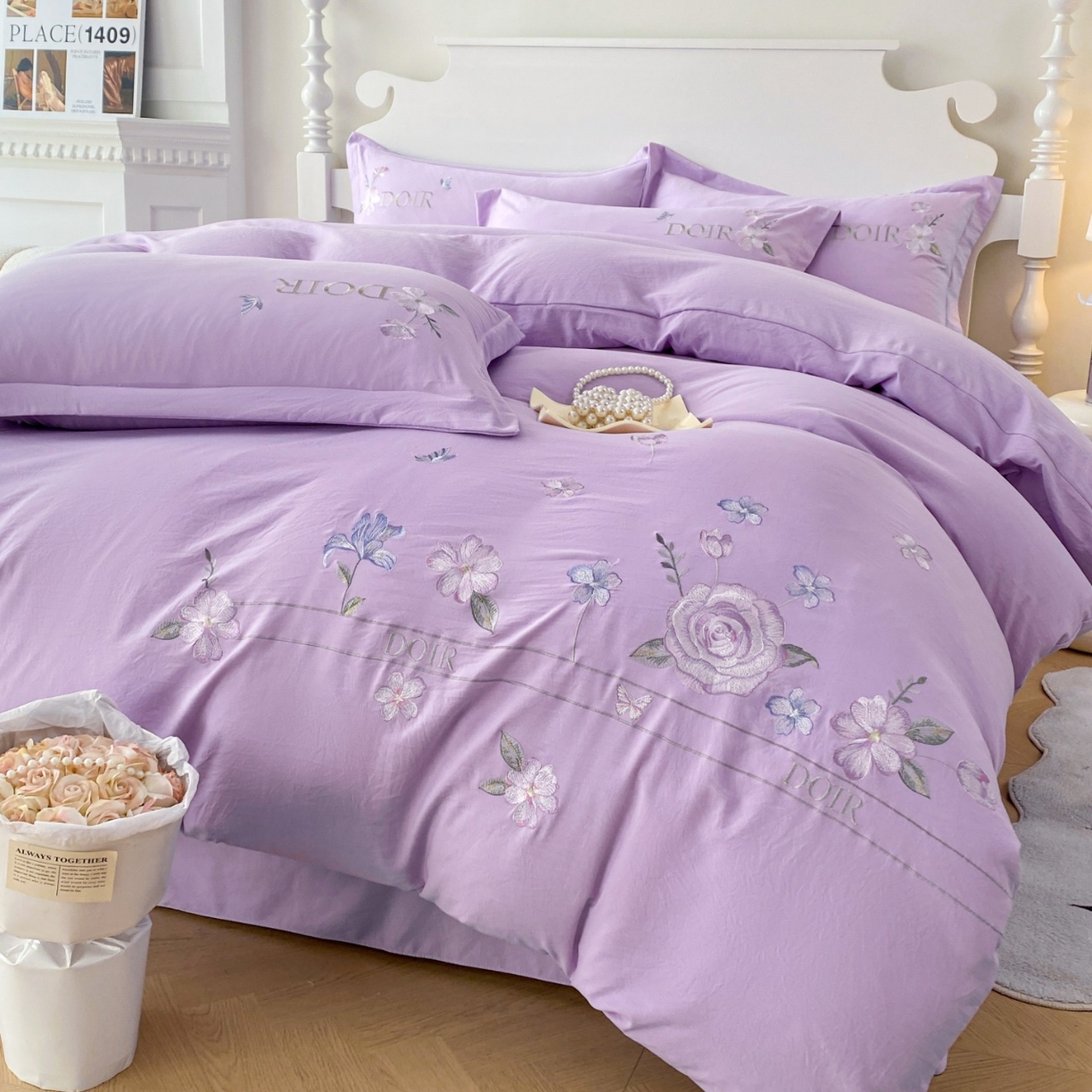 91家纺网 家纺一手货源 找家纺 （总）大麦乐田 2025新款刺绣四件套-玫瑰故事