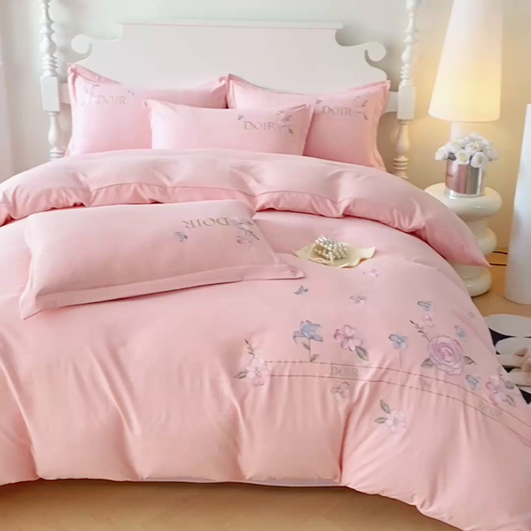 91家纺网 家纺一手货源 找家纺 （总）大麦乐田 2025新款刺绣四件套-玫瑰故事