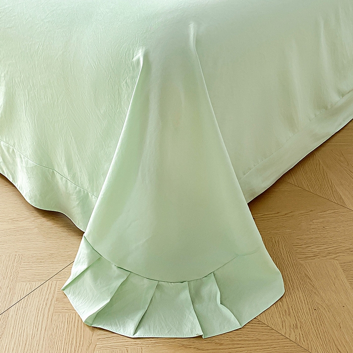 91家纺网 家纺一手货源 找家纺 大麦乐田 2025新款刺绣四件套-玫瑰故事 玫瑰故事-浅绿